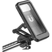 INF Waterdichte stuurtelefoonhouder met 360 rotatie, touchscreen-toegang en vergrendelbare klem voor motor, e-bike en fiets, compatibel met 7 inch