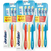 Jordan 3x Tandenborstel Total Clean Medium 4-pack 4 stuks