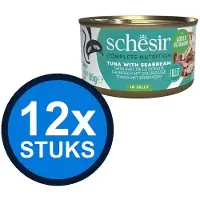 Schesir 12x - Tonijn & Zeebrasem in Gelei - Kattenvoer Natvoer - 85g