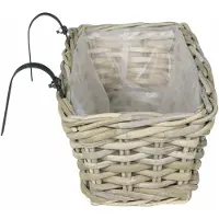 vidaXL Hangende Plantenmand GENDT 2 st Natuurlijk grijs Kubu Rattan