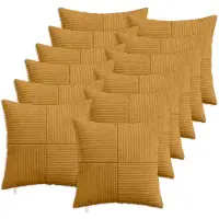 vidaXL Kussensloop 12 st ALMELO Geel 50 x 50 cm corduroy