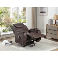 Vente-unique SILVANO massagestoel van kunstleer - Bruin