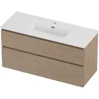 Proline Tribute Badmeubelset Porselein Elegant 1 Kraangat 120x46x62 cm Glans Wit Ideal Oak