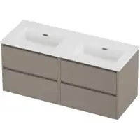 Proline tribute badmeubelset porselein elegant dubbel 120x46x54 cm mat white clay beige
