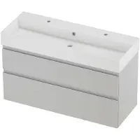 Proline Zara Badmeubelset Porselein Loft 2 Kraangaten 120x46x73 cm Glans Wit Glans Wit