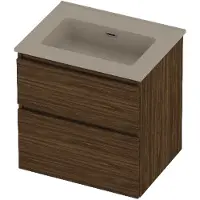 Proline tribute badmeubelset porselein elegant 1 kraangat 60x46x62 cm mat crème cotton cabana oak