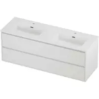 Proline tribute badmeubelset porselein elegant 2 gaten 140x46x54 cm mat wit mat white
