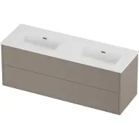 Proline Tribute Badmeubelset Porselein Elegant Dubbel 140x46x54 cm Glans Wit Clay Beige