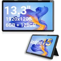 Xoro MegaPAD 1333 Pro 2 – 13,3-inch Full HD Android 15 tablet met 128 GB opslag, 6 GB RAM en VESA-montagemogelijkheid