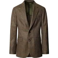 Hackett London Heren Bruingroen Cash Tattersall jasje (42/32), Casual, Wol, Klassiek HM4400213