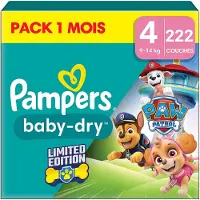Pampers Baby-Dry Paw Patrol-editie Maat 4, 222 Luiers, 9kg-14kg