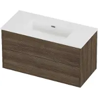 Proline tribute badmeubelset porselein elegant 2 laden 100x46x54 cm mat white vital oak