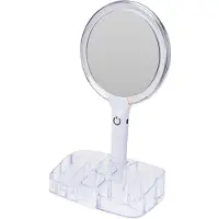 Excellent houseware Spiegel voor cosmetisch gebruik met LED-verlichting en opbergruimte, afmetingen 18 x 34,5 cm