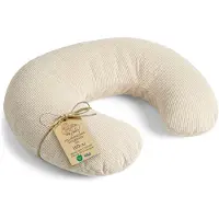 Totsy Baby Voedingskussen baby Premium 150 cm C-vorm borstvoedingskussen Nursing Pillow – afneembare Corduroy hoes ergonomisch wasbaar pasgeboren zacht ademend – OEKO-TEX gecertificeerd Lichtbeige