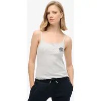 Superdry Athletic Essentials Button Down Cami Top Lichtgrijs Grootte: 14-16