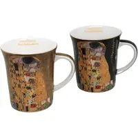 Queen Isabell - Set van 2 porseleinen mokken - 400 ml - Gustav Klimt Kiss