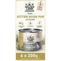 Wildes Land Cat Can Puur Kitten Kip met Saffloerolie - 6 x 200 g