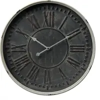 Clayre & Eef Wandklok Grijs Ijzer