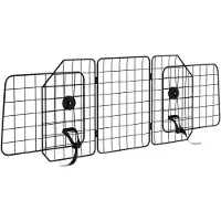 PawHut Hundegitter Auto Universal Kofferraumgitter Verstellbare Breite Hundeschutzgitter Auto Barriere Trenngitter für Hunde aus Stahl Schwarz 93-150 x 42 cm