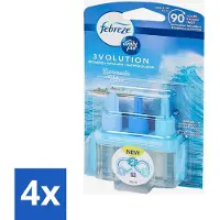 Ambi Pur 4 x 3volution - Bermuda Vibes Navulling - Luchtverfrisser - 20 ml - Oceaanfrisse Geur - Luchtverfrisser - Geurverspreiding - 3Volution Systeem - Geurintensiteit