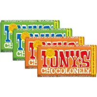 Tony's Chocolonely Melk Karamel Zeezout & Puur Amandel Zeezout - Mixverpakking - Chocolade - 720g (4x180g)