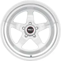 Weld S105 20x8 Ventura 5x127 ET00 BS4.50 Gloss Silver MACH DIA 78.1