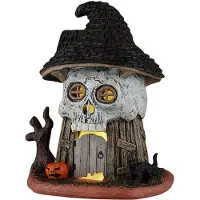 Lemax Witch's skull hut, ac adaptable (not included) ornament