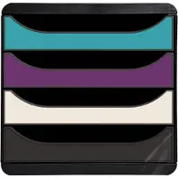 Exacompta Titane Ladekastje PS (Polystyreen) Zwart 4 Lades 27,8 x 26,7 x 34,7 cm A4+