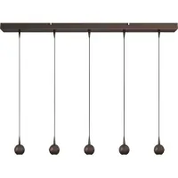 Masterlight 5-lichts hanglamp Talana 100cm cacao bruin Ø 6cm DTW
