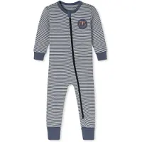 Schiesser Rompertje/body ' Nightwear ' royal blue/koningsblauw / grijs