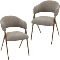 COLAMY Eetkamerstoelen, set van 2 – Bekleed, ergonomische rugleuning, vintage design, geschikt als keukenstoel en eetkamerstoel, bruin