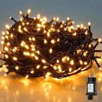 Salcar 15 meter, 220 LED-lichtketting, oranje verlichting, geschikt voor binnen gebruik, kerstdecoratie. 8 lichtmodi en geheugenfunctie