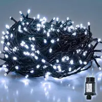 Salcar 15 meter, 220 LED-lichtketting, koelwit, voor binnen gebruik, kerstverlichting, 8 lichtmodi en geheugenfunctie, LED-decoratie voor kerst