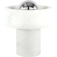 Tom Dixon Design tafellamp Stone, dimbaar, wit / opaal, Woon-/ Eetkamer, Steen, Design, tafellamp