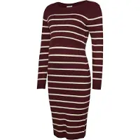Mamalicious Gebreide jurk 'MLNew Siv June' crème / bordeaux