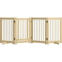 PawHut hondenhek - 204x75 cm - 4-delig - inklapbaar - met deur