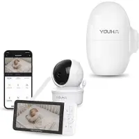 Youha Slaapcomfort Pakket – Babyfoon met Camera & Baby Rocker - Wit