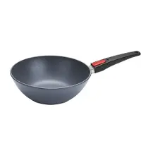 Woll Diamond Lite gietijzeren wok- en koekenpan: afneembaar handvat, diameter 26 cm, hoogte 9 cm, geschikt voor: keramische, gas-, elektrische en halogeenkookplaten