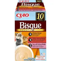 Inaba CIAO Bisque Kattenvoer Natvoer 3 Smaken Maaltijdzakjes 10x40g