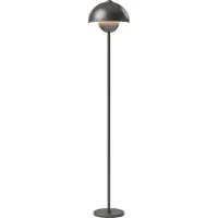 HOMCOM Vloerlamp voor de woonkamer, staande lamp met ronde kap, voetpedaal, grijs