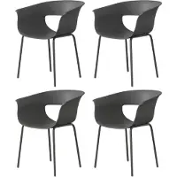 Outsunny tuinstoelen, set van 4, ergonomisch ontwerp, balkonstoelen met open design