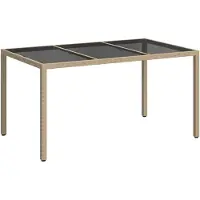 vidaXL Tuintafel, beige, 150 x 90 x 75 cm, polyrotan