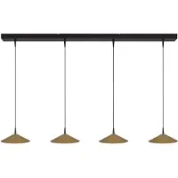 Masterlight 4-lichts hanglamp Ceppo zwart met goud Ø 22cm