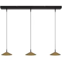 Masterlight 3-lichts hanglamp Ceppo zwart met goud Ø 18cm