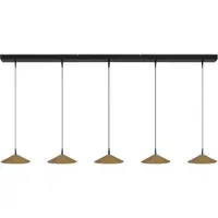 Masterlight 5-lichts hanglamp Ceppo zwart met goud Ø 22cm