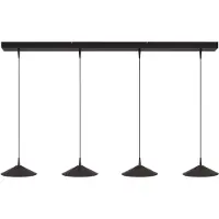 Masterlight 4-lichts hanglamp Ceppo zwart Ø 22cm