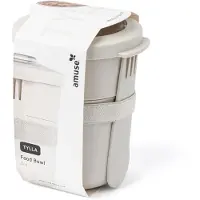 Amuse Tylla Duo Oat Lunchbox - 150ml + 450ml - Yoghurt Beker to go - Perfect afsluitbare Muesli Beker met Spork - Lekvrije Lunchpot - BPA-vrije Soepbeker – Beige