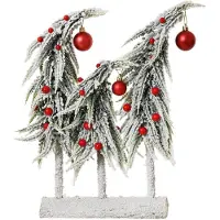 Kaemingk kerstdecoratie 3 mini-dennen rode ballen 40 x 30 x 12 cm