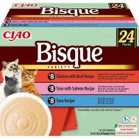 Inaba CIAO Bisque Kattenvoer Natvoer 3 Smaken Maaltijdzakjes 24x40g