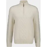 Gant Half Zip Beige Gebreide kabeltrui van wolmix 8050323/130
